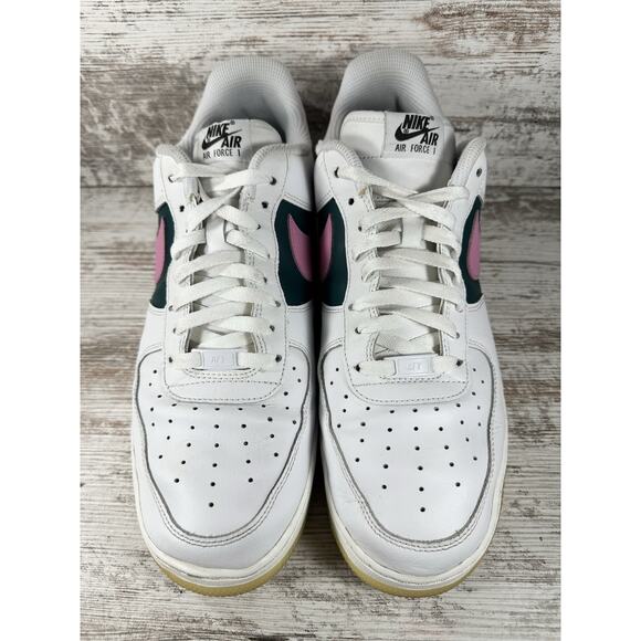 Men\'s Nike Air Force 1 Low Nike ID By You Custom White/Pink/Green Sneakers Sz 13 main image 10